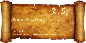 Knop Szabina névjegykártya